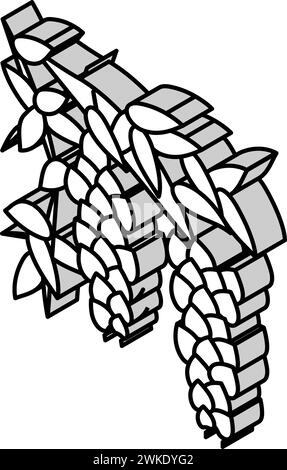 wisteria Liana isometrische Icon Vektor-Illustration Stock Vektor