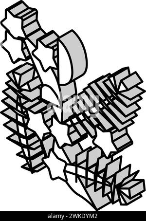 cypress Liana Isometrisches Symbol Vektor-Illustration Stock Vektor