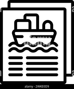 Vektor des Symbols für das Schiffbruch-Dokument. Seeversicherung. Brennendes Überleben Stock Vektor