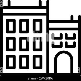 Warschauer Architektur Meisterwerk Ikone Umrissvektor. Historisches quadratisches Gebäude. Das Erbe der Festung Metropolis Stock Vektor