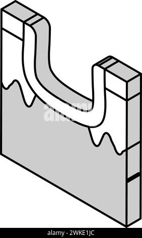 Narbenkontrakturen isometrische Symbolvektorillustration Stock Vektor