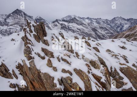 Puerto Viejo de Bielsa, Huesca, Aragón, Cordillera de Los Pirineos, Spanien. Stockfoto