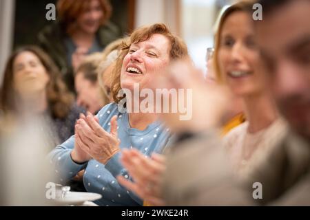 Sopar de cantadors i cantadores, Restaurant Can Tronca, Sant Joan, Mallorca, Balearen, Spanien. Stockfoto