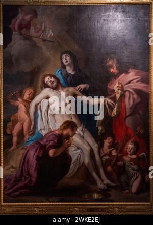 Klagen über den toten Christus, Gaspar de Crayer, 17. Jahrhundert, Öl auf Leinwand, Vitoria, Kathedrale Von María Inmaculada, Álava, Spanien. Stockfoto