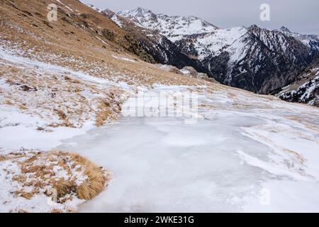 Puerto Viejo de Bielsa, Huesca, Aragón, Cordillera de Los Pirineos, Spanien. Stockfoto