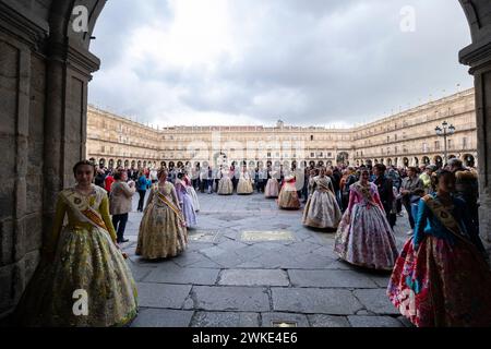 Plaza Mayor, construida en el año 1729 Al 1756, estilo Barroco, Salamanca, Comunidad Autónoma de Castilla y León, Spanien. Stockfoto