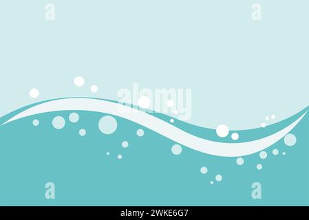 Wasser mit Wellen und Blasen. Abstrakter Vektorhintergrund Stock Vektor