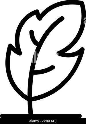 Federstift Symbol Konturvektor. Feines Schreiben. Skizzieren des mittelalterlichen Bleistifts Stock Vektor