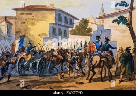 Eintritt der Franzosen in Vitoria, Bianchi und Martinez, Álava Armory Museum, Vitoria, Baskenland, Spanien. Stockfoto