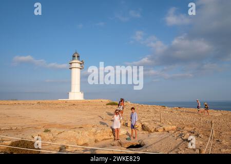 Faro de Cabo de Berbería, Formentera, Balearen, Spanien. Stockfoto