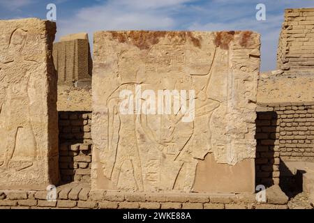 Der Tempel von Gerf Hussein auf der Insel Neu Kalabsha in der Nähe von Assuan, Ägypten Stockfoto