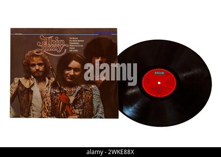Thin Lizzy Profile Vinyl-Album-Cover isoliert auf weißem Hintergrund - 1979 Stockfoto