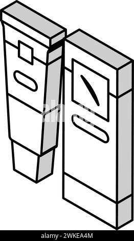 Hyperpigmentierungsakne-Narbe-isometrische Icon-Vektor-Illustration Stock Vektor