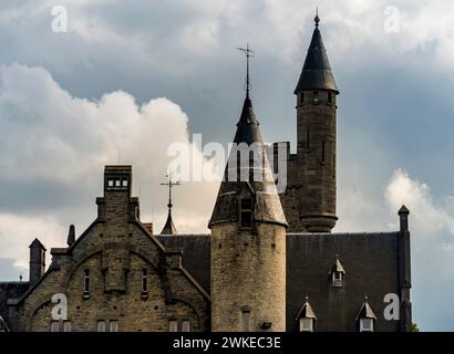 Das Schloss Bornem / Marnix an einem bewölkten Tag Stockfoto