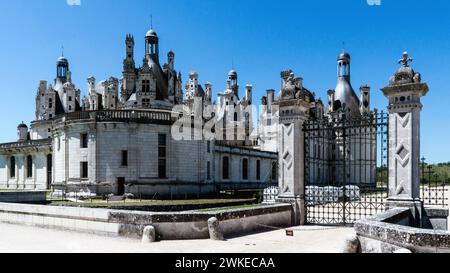 Der Eingang zur Burg von Chambord Stockfoto