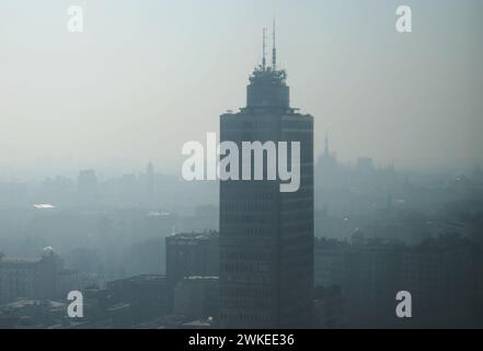 Mailand, Italien. Februar 2024. Mailand - Luftverschmutzung in Mailand und der Lombardei redaktionelle Verwendung nur Gutschrift: Unabhängige Fotoagentur/Alamy Live News Stockfoto