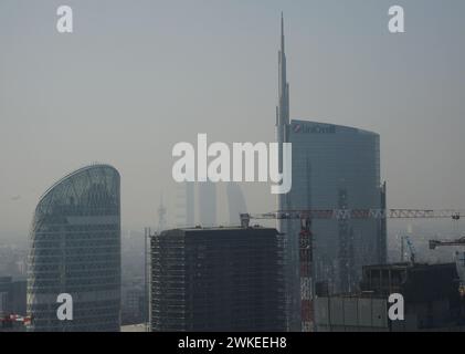 Mailand, Italien. Februar 2024. Mailand - Luftverschmutzung in Mailand und der Lombardei redaktionelle Verwendung nur Gutschrift: Unabhängige Fotoagentur/Alamy Live News Stockfoto