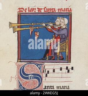 Illustration aus dem Codex der Cantigas de Santa Maria. Museum: Monasterio de El Escorial. Autor: ANONYM. Stockfoto