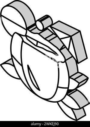 Cocktail Kokos Kokos isometrische Icon Vektor Illustration Stock Vektor