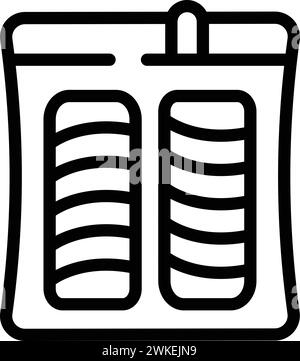 Wasserdichte hermetische Tasche Icon Umrissvektor. Konservenpackung. Hermetische Lagerungsverpackung Stock Vektor
