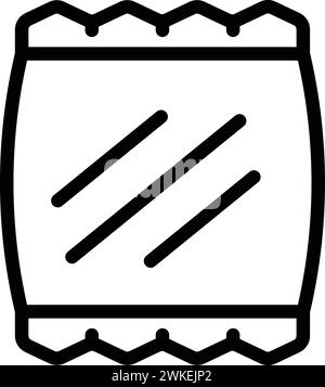 Undurchlässiges Sack-Symbol Konturvektor. Hermetischer transparenter Beutel. Beutel Aufbewahrungspaket Stock Vektor