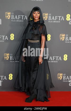 Naomi Campbell nimmt 2024 an den EE BAFTA Film Awards in der Royal Festival Hall in London Teil. Stockfoto