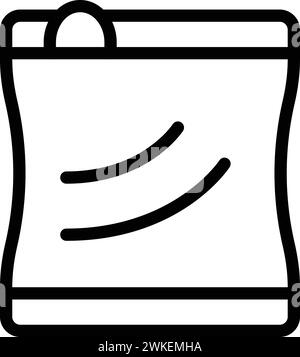 Hermetische Aufbewahrungstasche Symbol Umrissvektor. Vakuumverpackung aus Kunststoff. Kompaktes, kompaktes Gehäuse Stock Vektor
