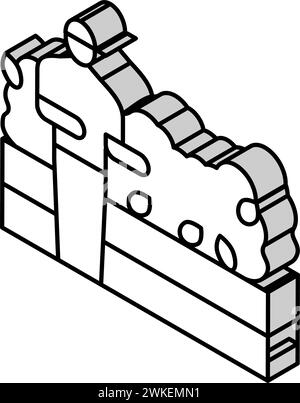 Hedg Buschstrauch Trimmen isometrischer Icon Vektor Illustration Stock Vektor