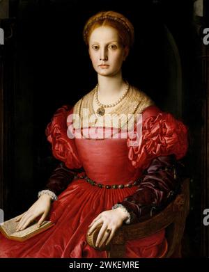 Porträt von Lucrezia Panciatichi. Museum: Gallerie degli Uffizien, Florenz. Autor: Bronzino. Stockfoto