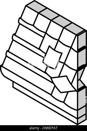 Isometrische Symbolvektorgrafik für die Befestigung des gekachelten Dachs Stock Vektor