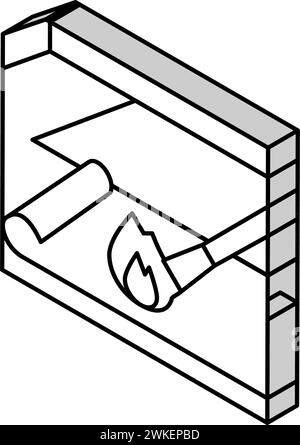Isometrische Symbolvektorgrafik für Asphaltbitumen-Dachmontage Stock Vektor