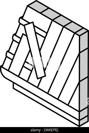 Isometrische Symbolvektorgrafik für Metalldachmontage Stock Vektor