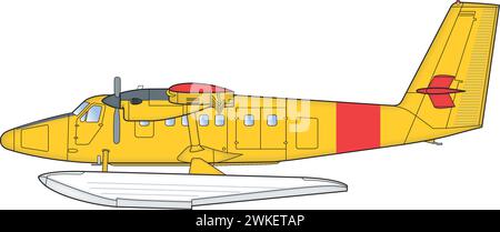 Zweimotoriges Buschflugzeug Stock Vektor