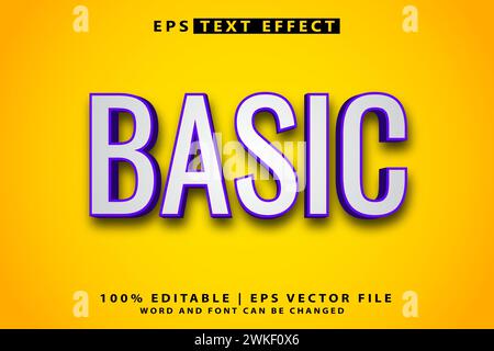 Grundlegender 3D-Texteffekt-Vektor Stock Vektor