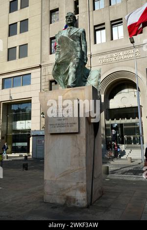 Denkmal für Präsident Salvador Allende im Constitution Park, Santiago, Chile. Stockfoto