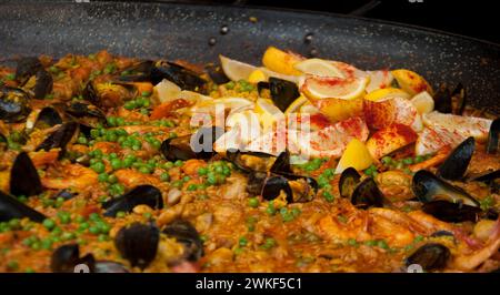 Spanish Paella, Borough Market, Borough, Southwark, London, UK Stockfoto