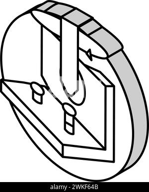 Ziehen Sie die Schraubendreher-Baugruppe Möbel isometrische Symbol Vektor-Abbildung Stock Vektor