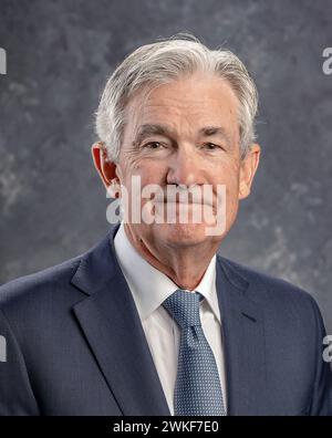 Jerome Powell. Porträt des Vorsitzenden der Federal Reserve, Jerome Hayden 'Jay' Powell (* 1953), offizielles Porträt, 2022 Stockfoto
