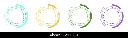 Leere Vorlagen moderner Kreise in verschiedenen Versionen. Infografiken mit Kreissymbol. Viele Kreisschichten im High-Tech-Stil. Optisches Gerät vect Stock Vektor