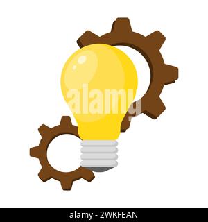 Symbol für Idee und Arbeit Vektorsymbol. Symbol für Innovation und Kreation. Vektor zur Ermittlung der Leistung. Stock Vektor