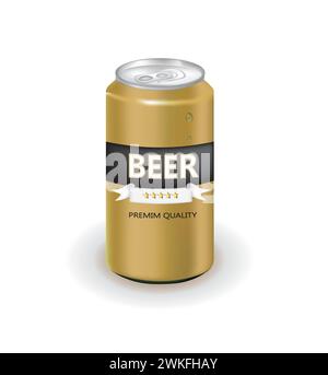 Metall-Bierdose, Vektor-Illustration Stock Vektor