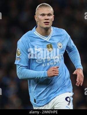 Manchester, Großbritannien. Februar 2024. Erling Håland von Manchester City während des Premier League-Spiels Manchester City gegen Brentford im Etihad Stadium, Manchester, Vereinigtes Königreich, 20. Februar 2024 (Foto: Mark Cosgrove/News Images) in Manchester, Vereinigtes Königreich am 20. Februar 2024. (Foto: Mark Cosgrove/News Images/SIPA USA) Credit: SIPA USA/Alamy Live News Stockfoto