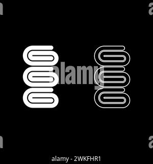 Set Handtücher Stapel gefalteter Badservietten Set Symbol weiß Farbe Vektor Illustration Bild einfache Vollfüllung Umrisslinie dünne flache Art Stock Vektor