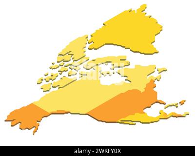 Isometrische politische Karte von Nordamerika. Farbenfrohe leere Karte auf weißem Hintergrund. 3D-Vektordarstellung Stock Vektor