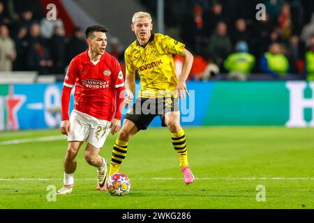 Eindhoven, Niederlande. Februar 2024. EINDHOVEN, 20.02.2024, Philips Stadium, UEFA Champions League Saison 2023/24, Spiel zwischen PSV und Borussia Dortmund, PSV-Spieler Hirving Lozano Credit: Pro Shots/Alamy Live News Stockfoto
