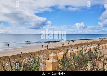 Strand von Porto Santo in der Nebensaison Stockfoto