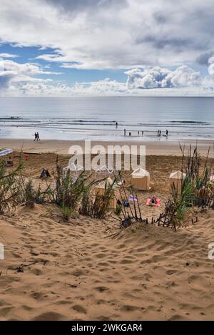 Strand von Porto Santo in der Nebensaison Stockfoto