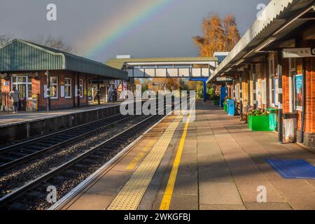 Dieselbetriebener Personenzug für Pendler am Bahnhof West midlands england großbritannien Stockfoto