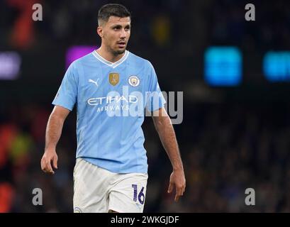 MANCHESTER, GROSSBRITANNIEN. Februar 2024. Rodri von Manchester City während des Premier League-Spiels im Etihad Stadium in Manchester. Der Bildnachweis sollte lauten: Andrew Yates/Sportimage Credit: Sportimage Ltd/Alamy Live News Stockfoto