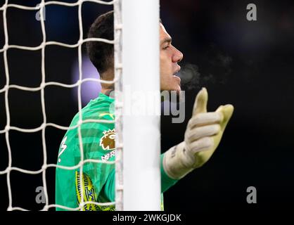 MANCHESTER, GROSSBRITANNIEN. Februar 2024. Ederson aus Manchester City während des Premier League-Spiels im Etihad Stadium in Manchester. Der Bildnachweis sollte lauten: Andrew Yates/Sportimage Credit: Sportimage Ltd/Alamy Live News Stockfoto